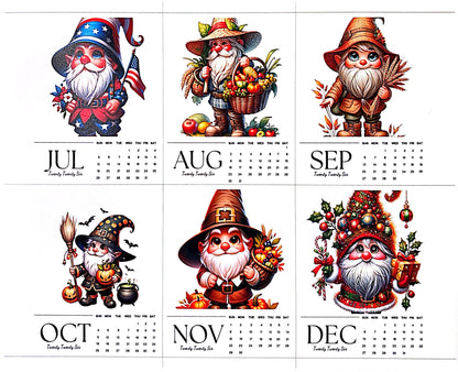 Gnome 12-month 2026 Mini Calendar