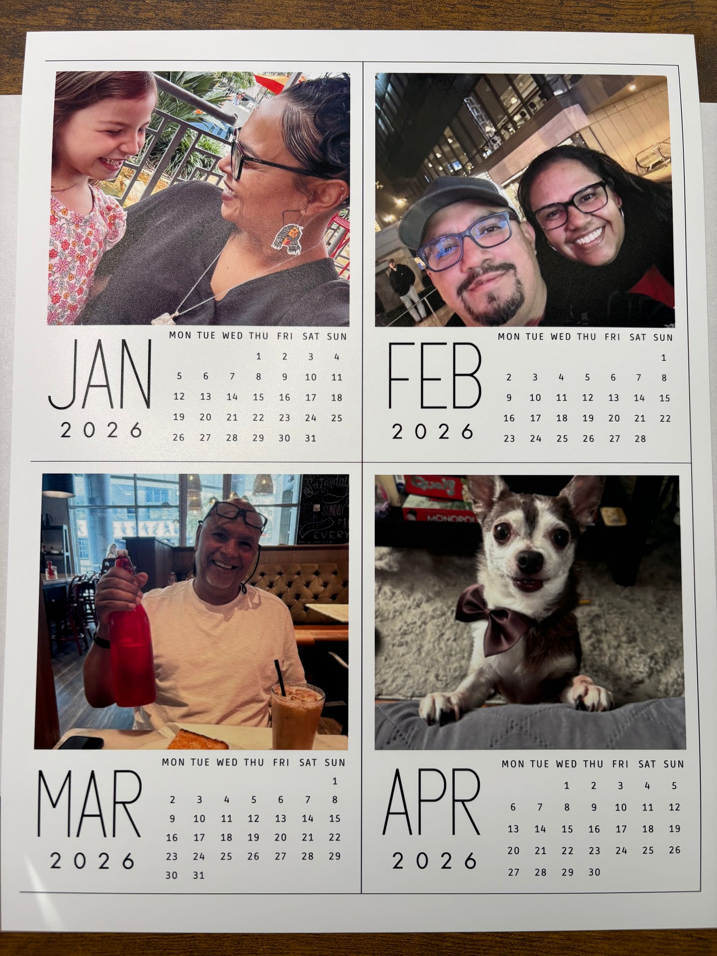 12 Mini Monthly Photo Calendar Magnets